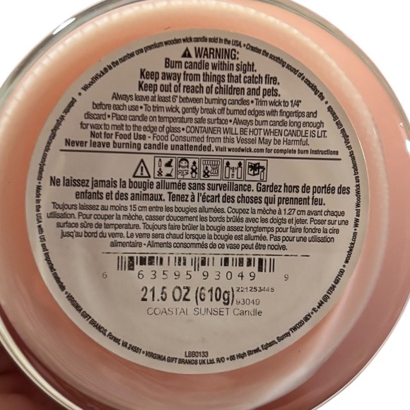 WoodWick Coastal Sunset Large Hourglass Jar Candle Wood Lid Crackles Burns NEW - Picture 7 of 9